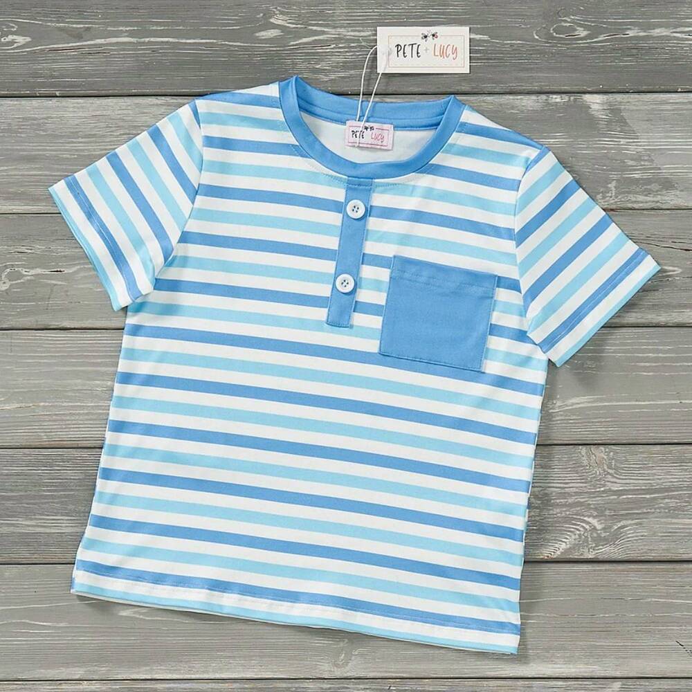 NEW PETE + LUCY boys island breeze pocket tee in blue